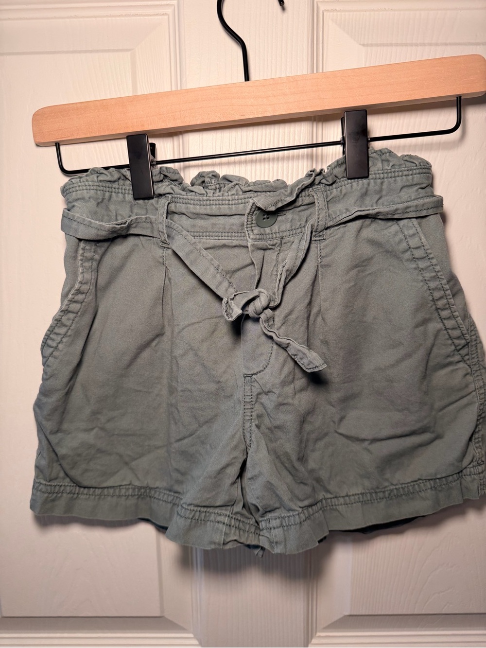 GAP Sage Green Paperbag Tie Waist Shorts